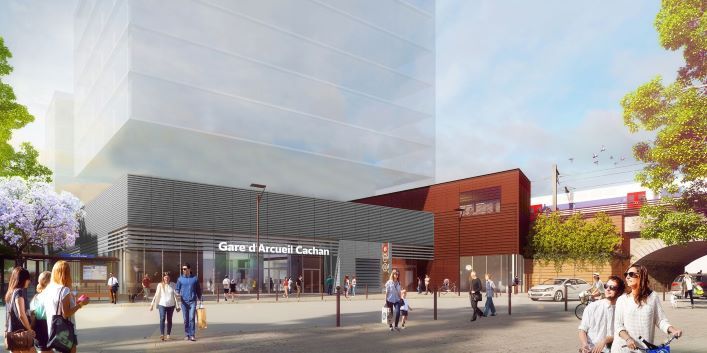 Future gare Arcueil-Cachan ©Société du Grand Paris/ Ar.thème